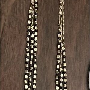 Elegant Black and Gold Women's Necklace NWT 3 row necklace